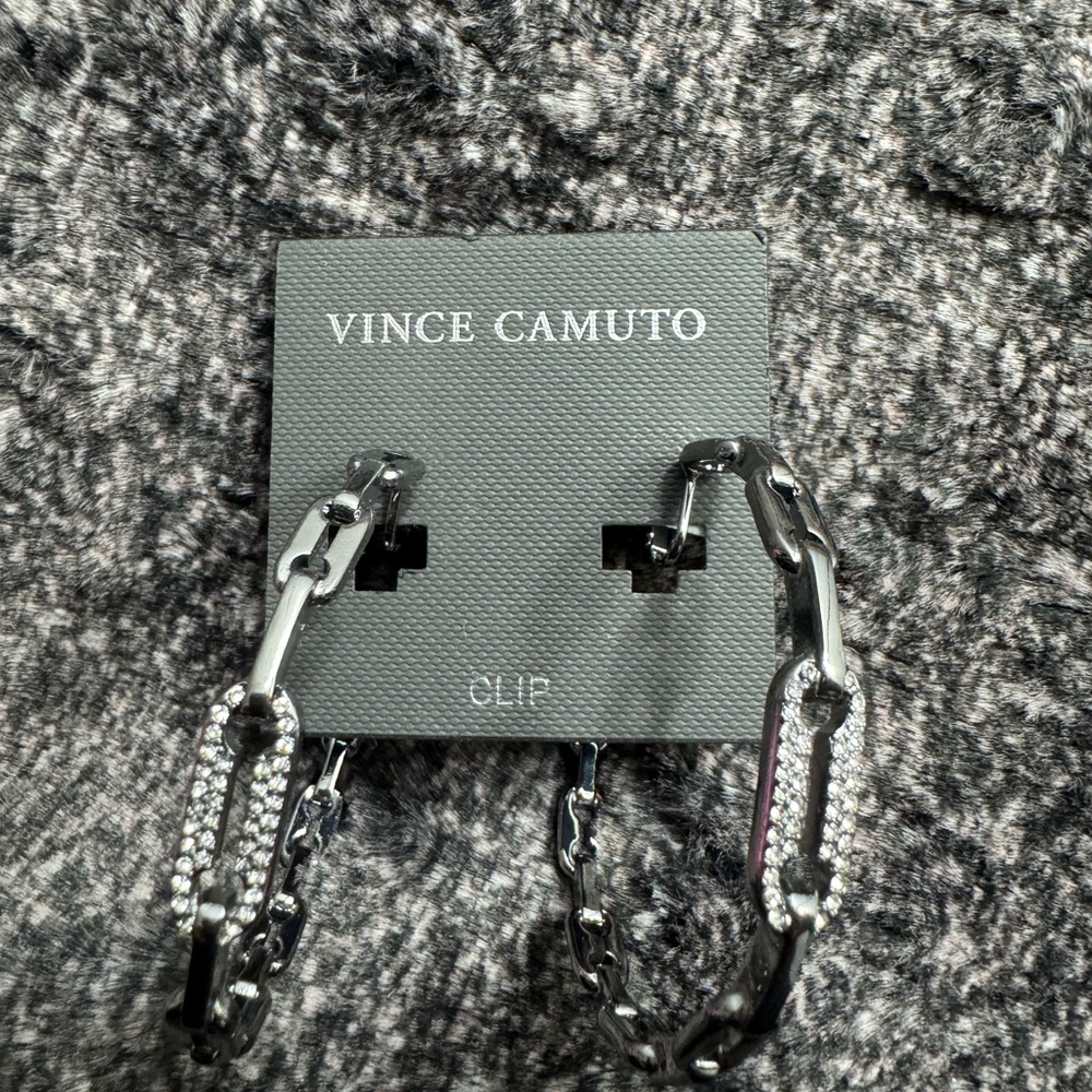 Vince Camuto Hematite Chain Link Earrings